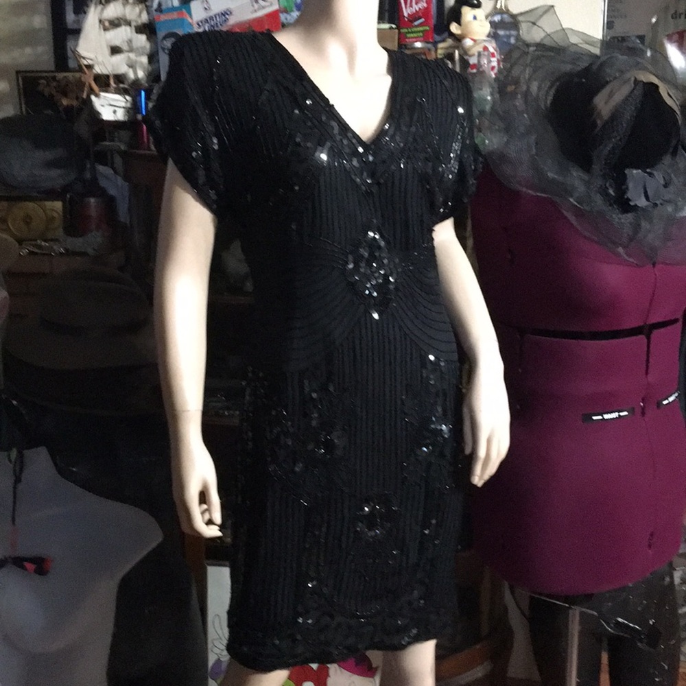 Stenay Vintage Silk sequins and beaded Mini Dress